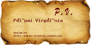 Pápai Virgínia névjegykártya